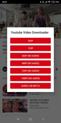 Youtube Video Downloader android App screenshot 0